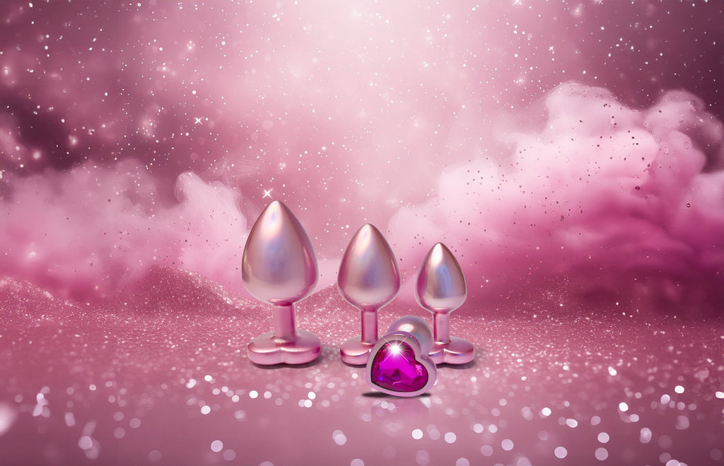 Plug grande rosa perla scintillante dell'amore
