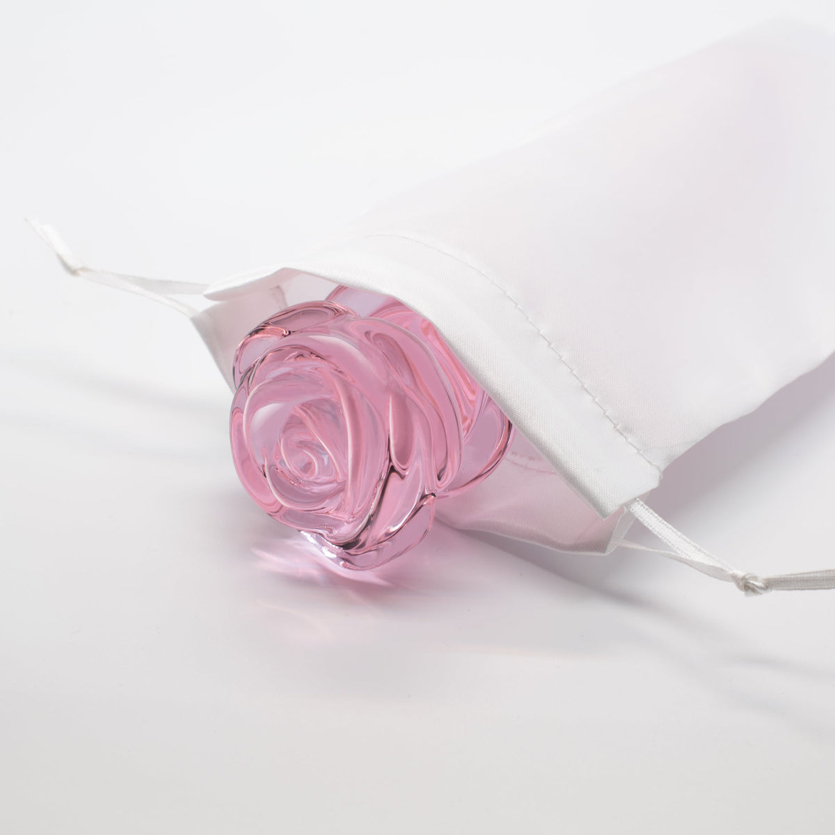 Tappo in vetro smaltato a forma di rosa con perline
