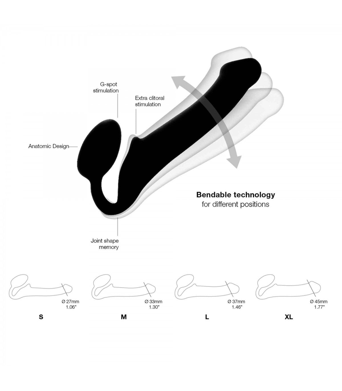 IMBRACATURA DILDO STRAP-ON FLESSIBILE MORBIDO SILICONE VIOLA XL