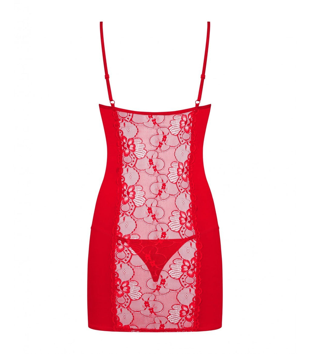HEARTINA CHEMISE E PERIZOMA ROSSO S/M